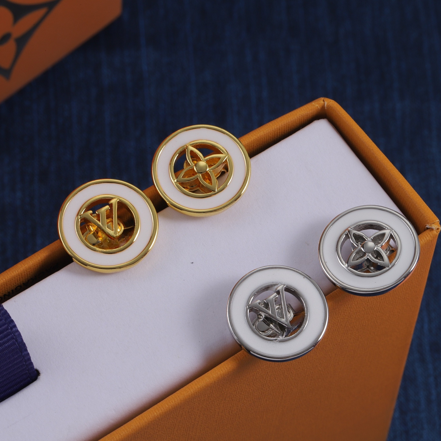 Classic vintage letter double stud earrings luxury brand gold earrings letter fashion earrings designer for women party gift