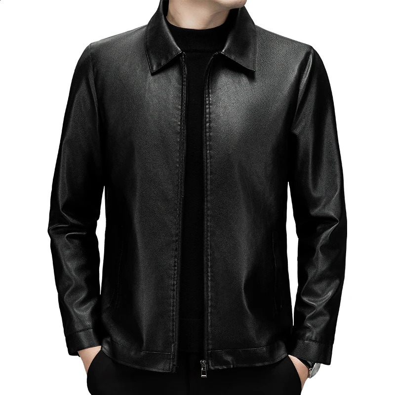 Vintage Leather Coats Men's Motorcycle Coat Mens Biker Clothes Slim Fit Casual Jackets Trendy Fashion 260910