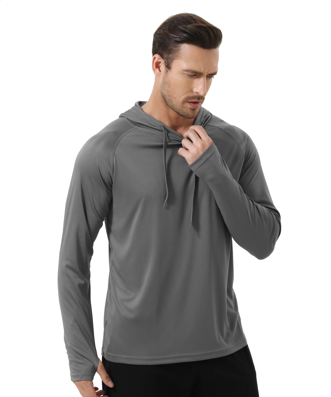 Summer Men's Long Sleeve UPF 50 Hoodie T-Shirts Rash Guard Quick Dry T-shirt Outdoor Sport Running Pullover 260920
