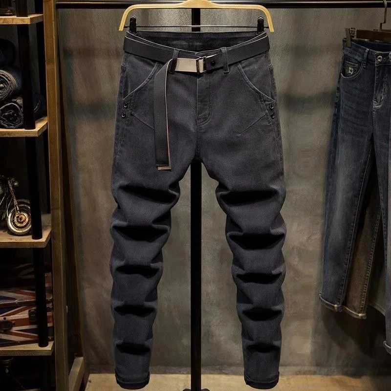 Men's Jeans 2024 Spring and Autumn New Fashion Solid Color Black Stretch Shorts Men's Casual Slim Comfortable Breathable High-Quality Jean