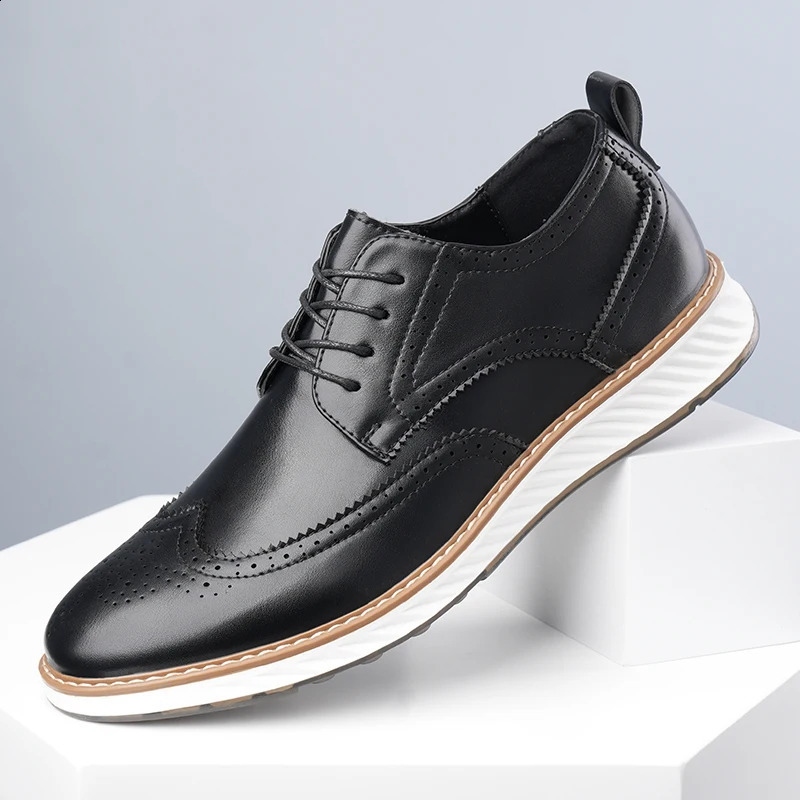 Brock carved leather shoes business trip Derby shoes spring men's leisure business shoes office men's shoes plus size 260807