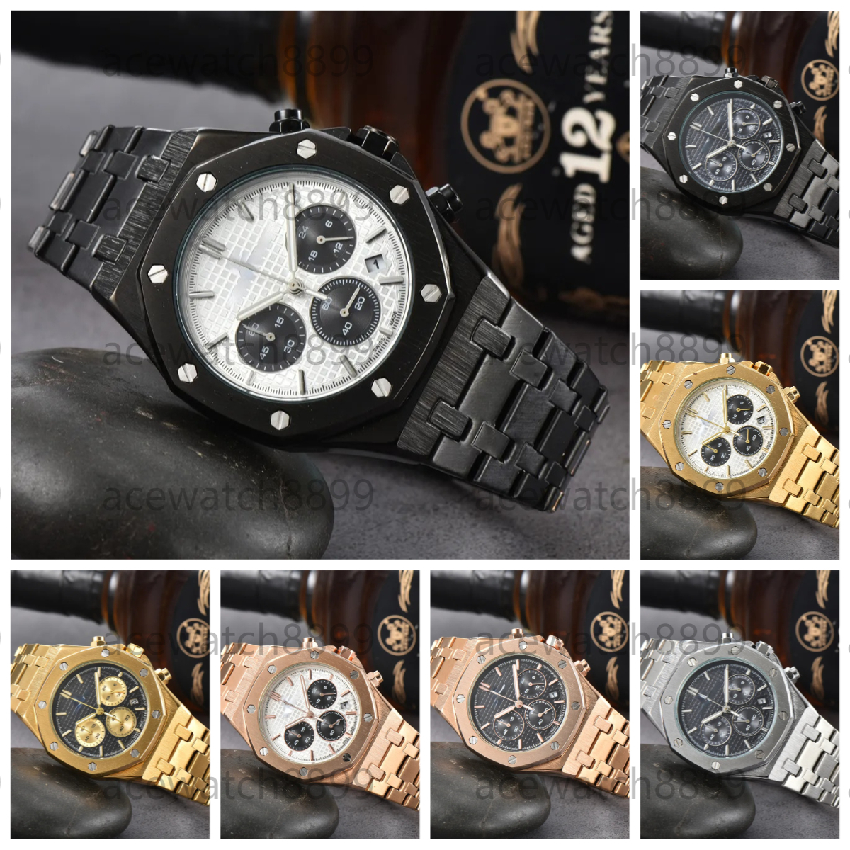 Men Women's Watches Royaloak Wrist Watches High quality quartz Modern Watche Top Luxury Brand Sports Wristwatches Chronograph Steel Belt Fashio