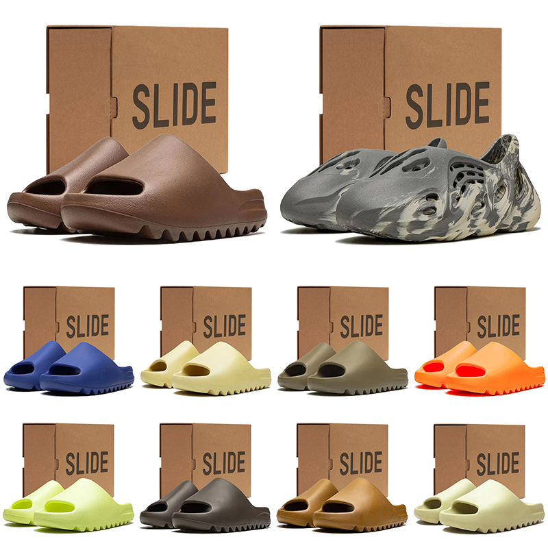Free shipping designer slippers slides men women Black Bone Glow Orange sliders sandals mens womens blue green orange slipper slide trainers