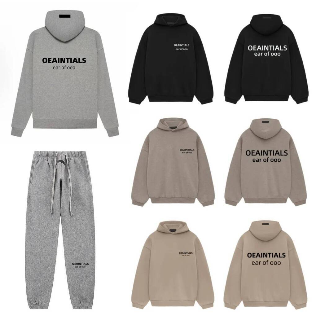 Essentialed Designer Mens Hoodies Silicone Monogram Print Hoodie Tracksuits Shorts Shirt Mens Designer Sweatpant High Street Streetwear Sweatshirt 6