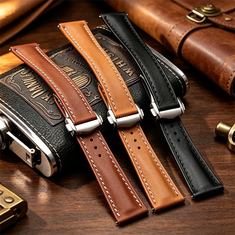 Handgefertigtes italienisches Vitage-Leder-Uhrenarmband, 20 mm, 22 mm, Schnellverschluss-Armband für Omega-Armbänder, Zubehör 260909