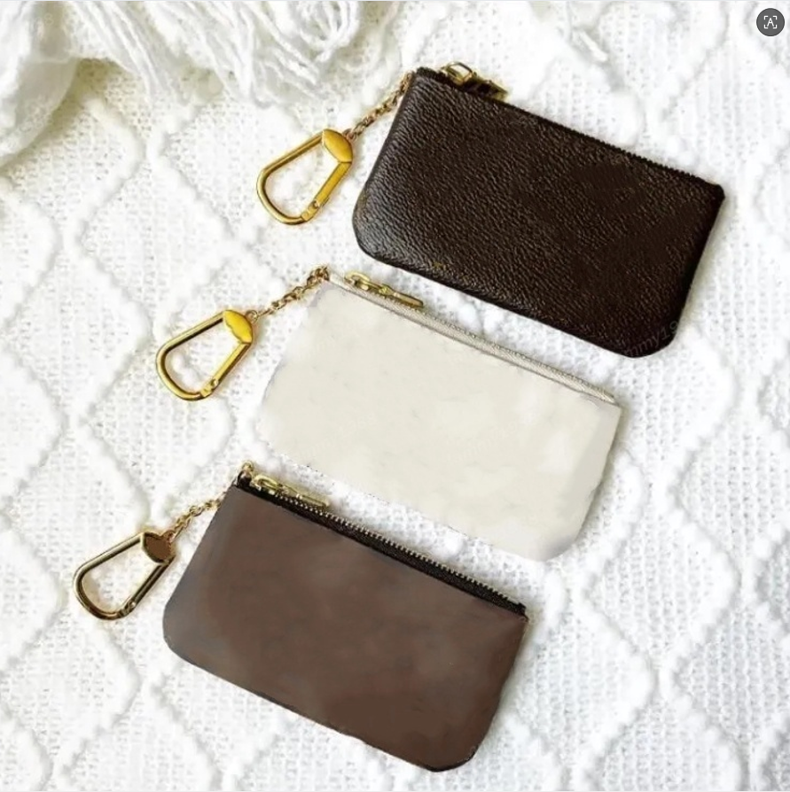 10A Denim Blue discount price Special 4 colors Key Pouch Zip Wallet Coin Leather Wallets Women designer purse 62650 with box Embossed Black Grey Top