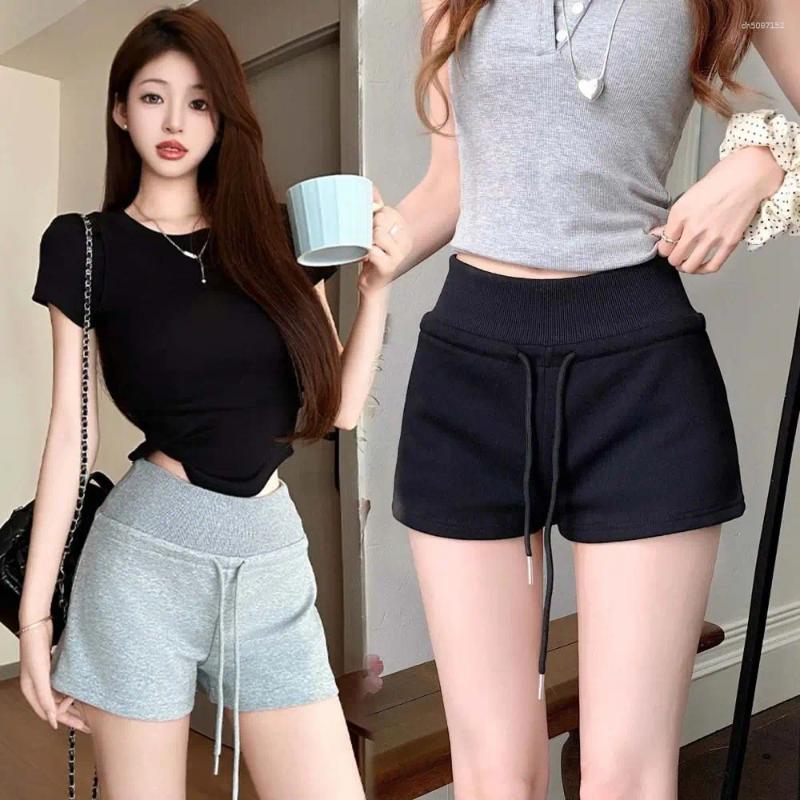 Drawstring High Waist Shorts Slim Fit Trousers Woman Short Pants Pajamas American Style Summer Casual Club