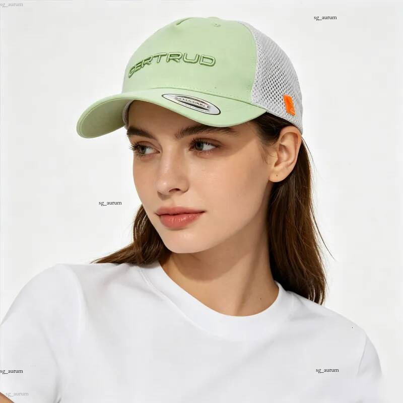 Gertrude Gaston Classic Embroidered Mesh Trucker Hat 2026 New Trend Street Style Outdoor UV Protection Adjustable Baseball Caps
