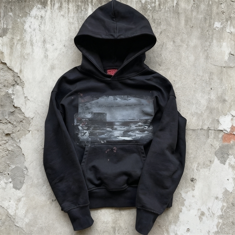 Y2K Motivo geometrico ricamato Felpa con cappuccio ampia con cerniera Gotico Street Wear Abbigliamento sportivo casual per uomo Donna Extra Large 26