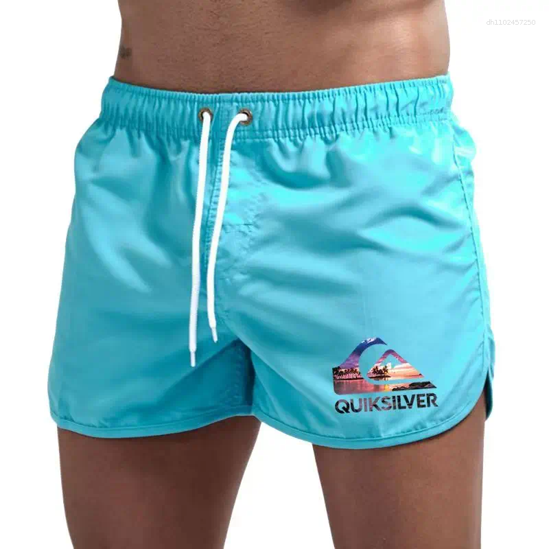 Men's Fashion Printed Beach Shorts Summer Swimming Gym Pants Quick-Drying