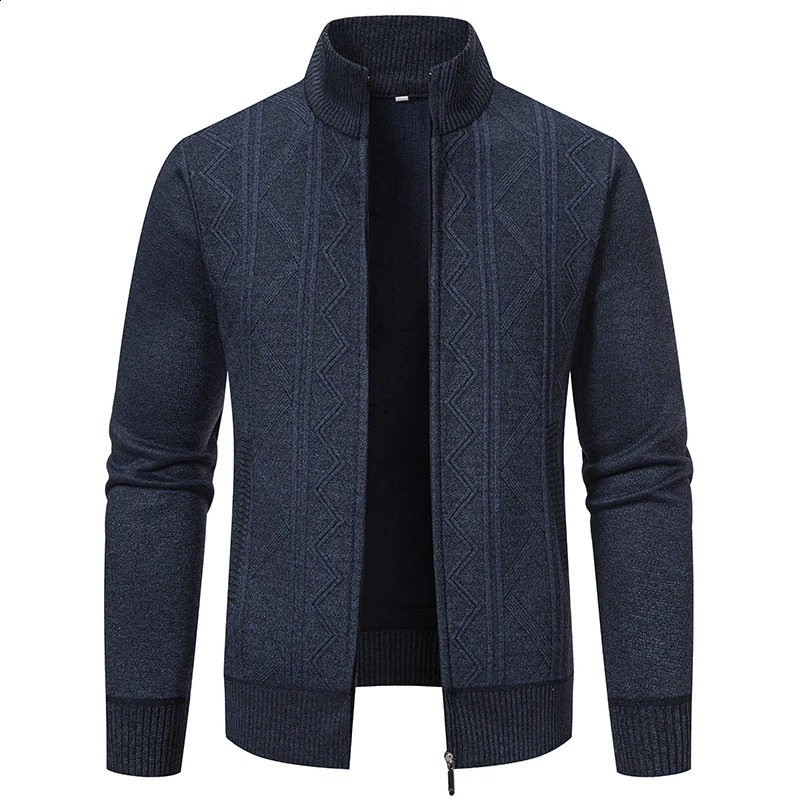 Highquality Men's Fashionable Cool Versatile Trendy Business Casual Fleece and Thickened Cardigan Knitted Sweater J 260918