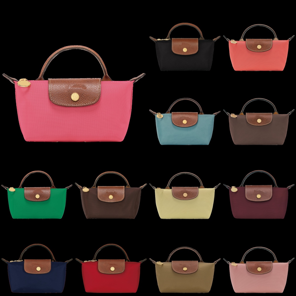 E7375 Sac fourre-tout en nylon simple de style mini boulette comprenant un support pour téléphone et un portefeuille compact porte-monnaie sacs à
