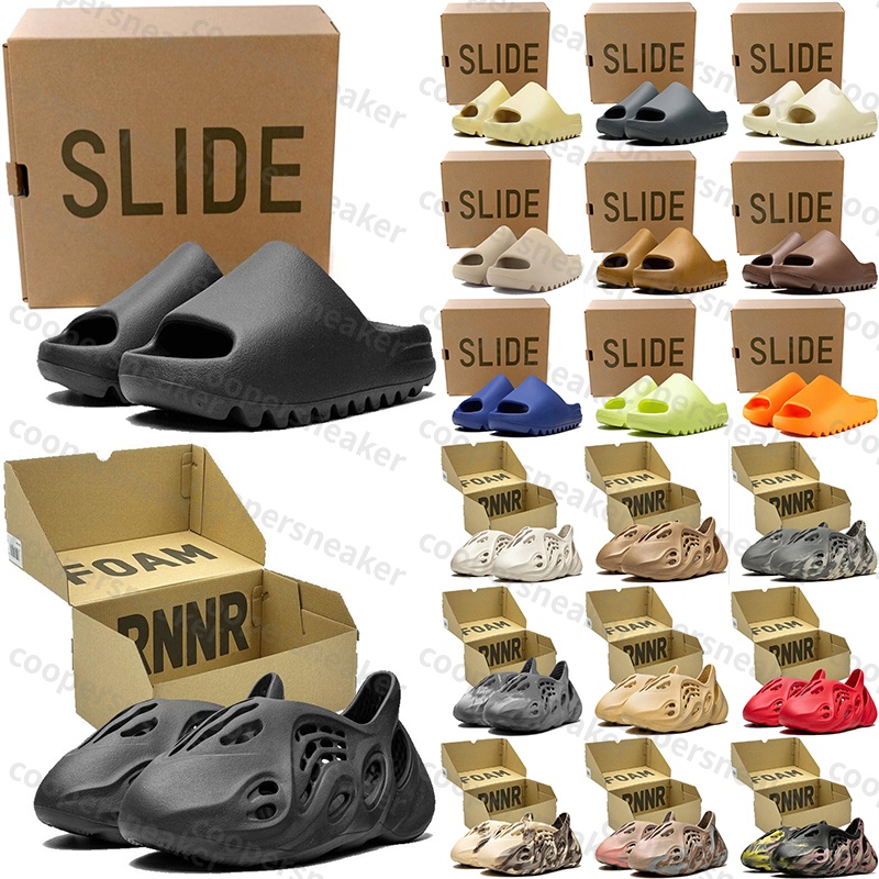 Free Shipping With Box Designer foam runners foamrunners sandals women slides clogs heels slippers sliders claquette shoes for mens d h gate womens