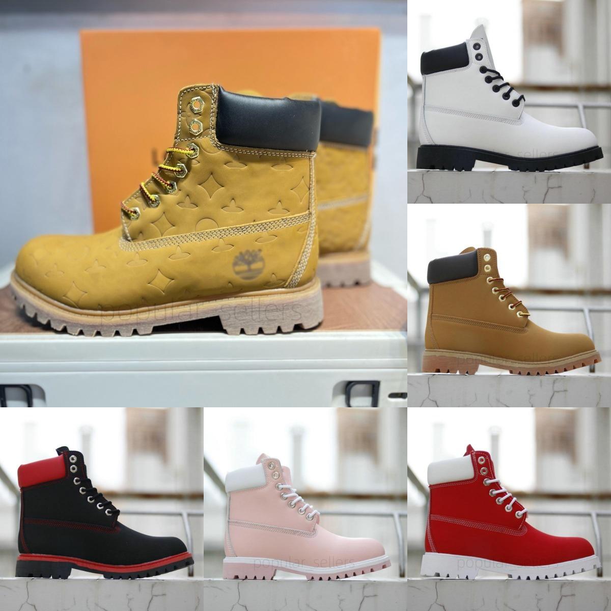 Designer Tims Hommes Femmes Jaune Martin Bottines Cowboy Chaussures Sports de plein air Noir Blanc Marron Rose Rouge Armée Vert Gris Bottes Haute