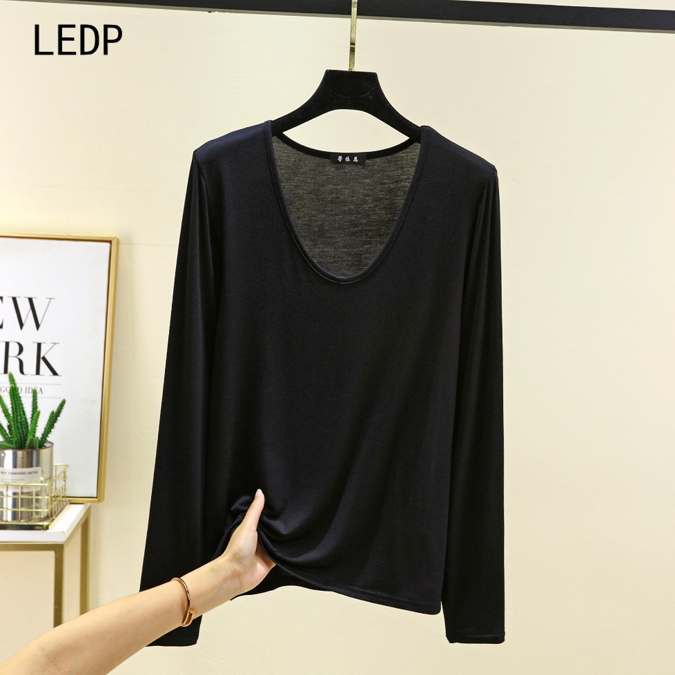 297375 Three-quarter sleeve chiffon large size women's T-shirt for spring and summer sun protection, drape and slim fit, dual-use inner wear an
