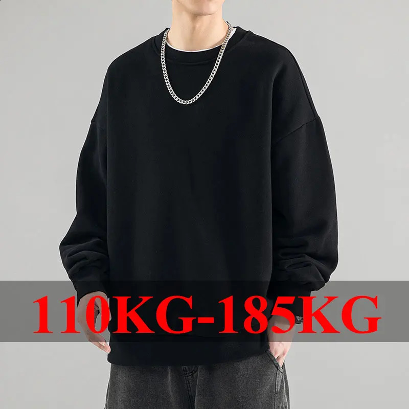 Plus Size Men's Pullovers Full Cotton Sweatshirts 5XL 6XL 7XL Autumn Winter Long Sleeves Printed Tops Male Clothing 110kg-180kg 260920