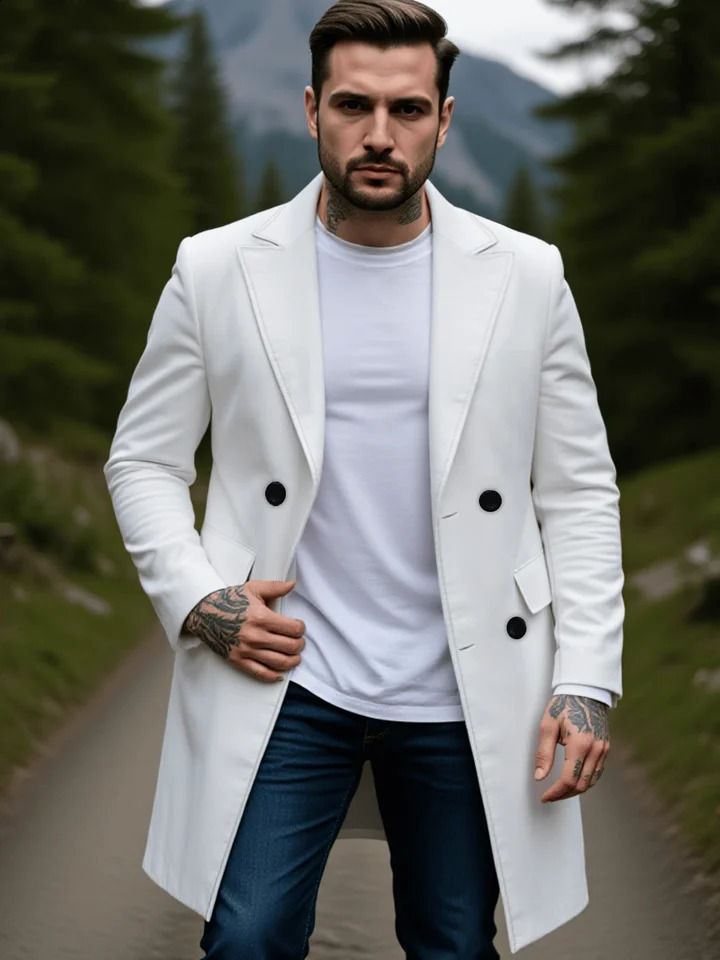 Warm And Thick OverCoat Wool Blend Mens Coat Double-Breasted Fully Lined Perfect For Early Fall Outdoors Male Jacket Street 260920
