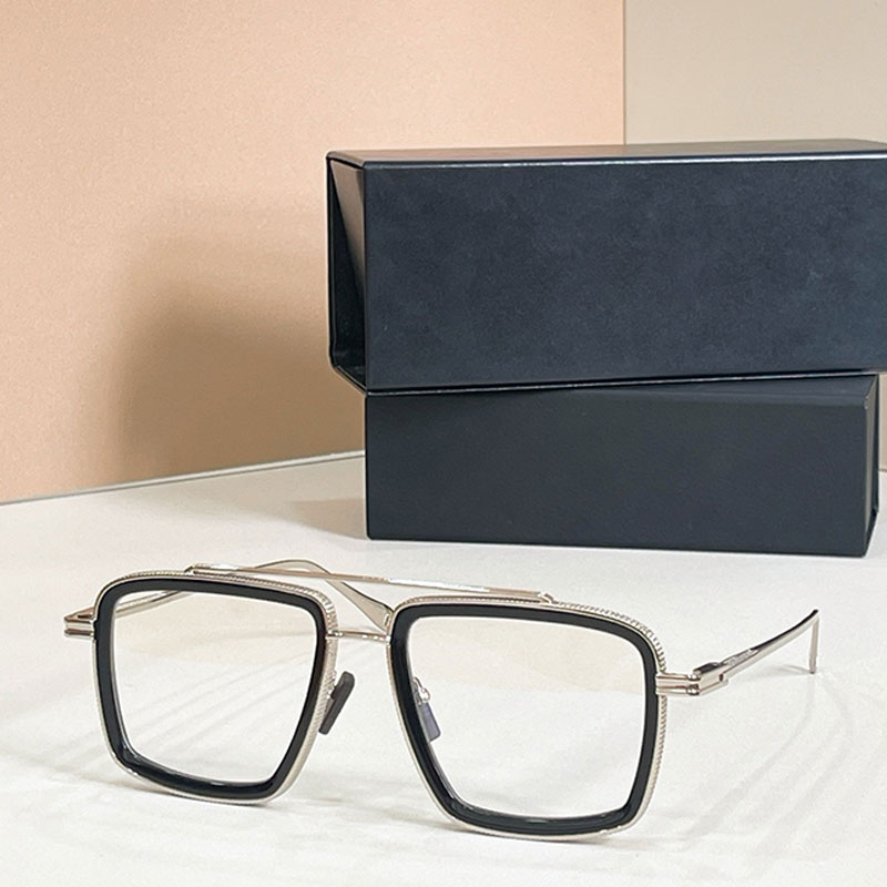 Designer Rectangular Sunglasses For Men Women Classic Style Silver Metal Splicing Plate Frame Anti Blue Light mens Optical Glasses DTS422