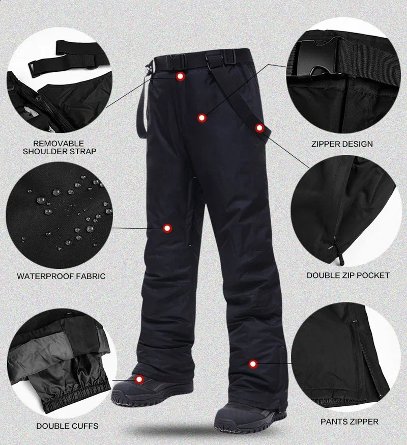 High Quality Ski Pants Men Outdoor Mountain Windproof Waterproof Ski Snowboard Pants Winter Warm Snow Trousers 260920