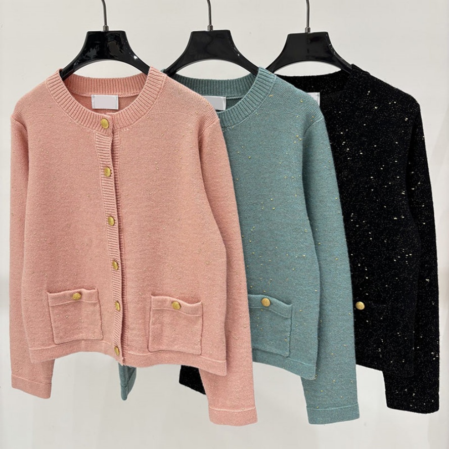 Women Simple Knit Cardigan Designer Pink Long Sleeve Thin Cardigan Sweater High End Vintage Office Commute Knit Cardigan