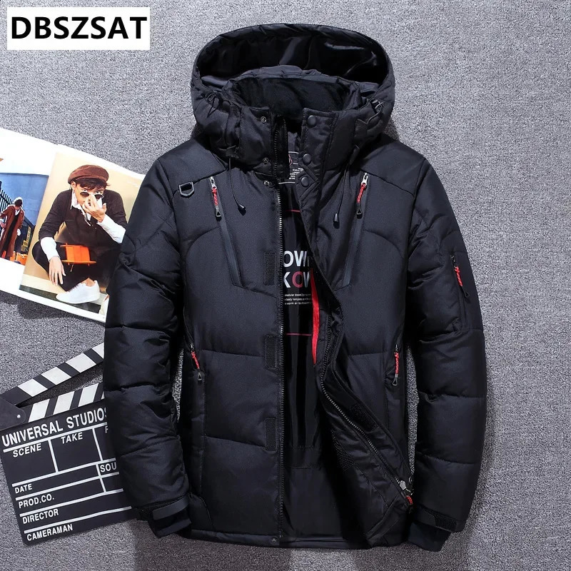 20 Degree Winter Down Coat Men White Duck Parkas Jacket Mens Thick Warm Snow Parka Overcoat Windbreaker 260920