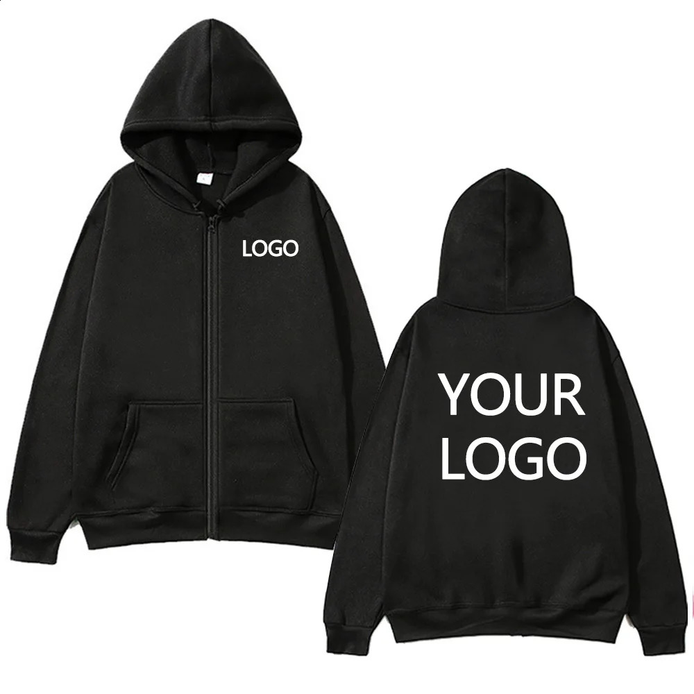 DIY Personalised customised men's street hoodie zip front sports sweatshirt women's casual knitted hoodie couple's gift 260920
