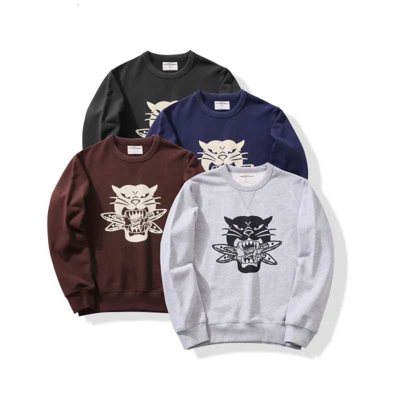 Men's Hoodies Sweatshirts 100% cotton men's autumn and winter new retro terry ring heavy thick round neck pullover sweatshirt X260919