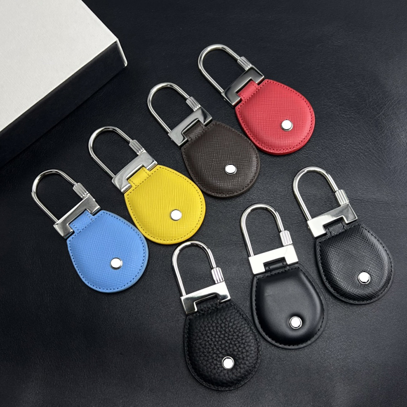Keychains Lock for woman man Luxury Designer Earring Luxurious Hexagonal White Charms Keychain MB High End Metal Black Leather Elegant