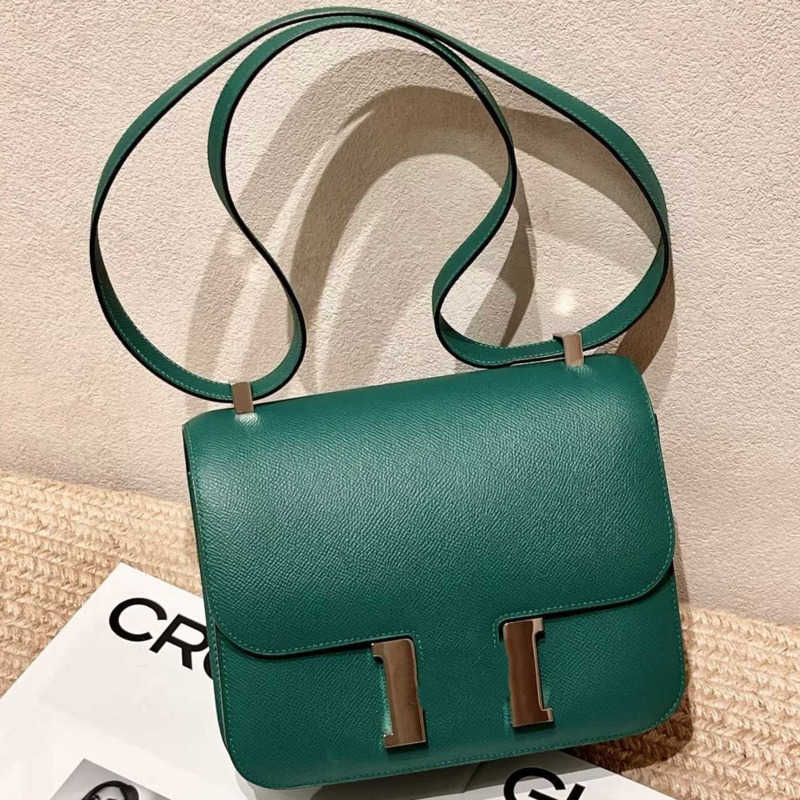 Constance bag 2026 popular luxury small square bag himes versatile crossbody handbags genuine leather women's bag large and small