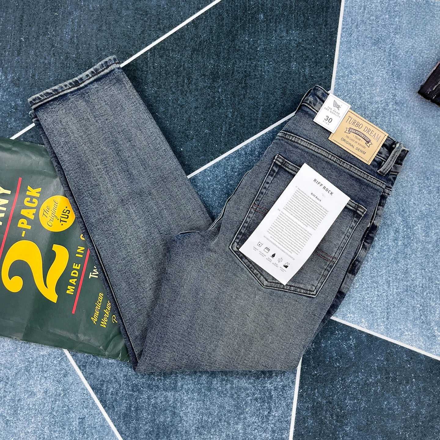 Men's Jeans Retro blue jeans men's autumn trendy slim-fit small straight casual long pants versatile Japanese style thick X260919