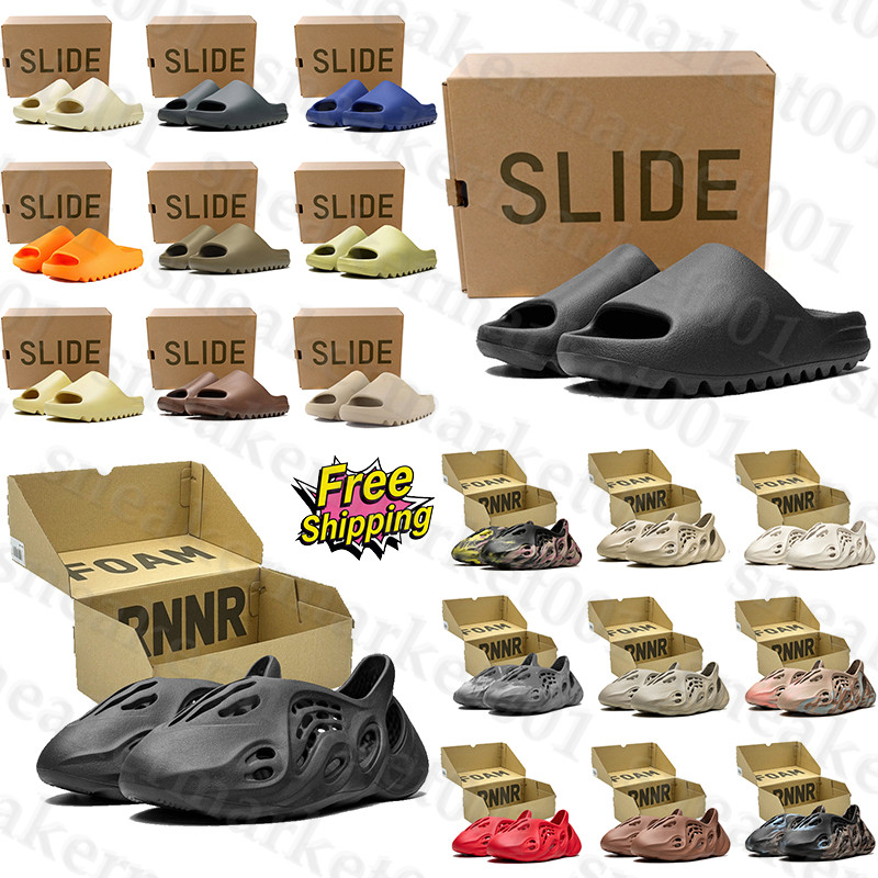 Free Shipping With Box Designer foam runners foamrunners sandals women slides clogs heels slippers claquette shoes for mens d h gate womens sandles