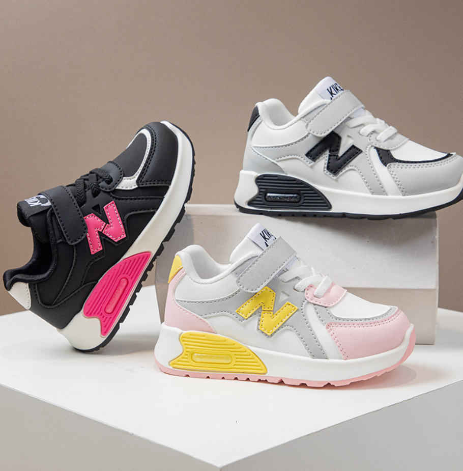 Versatile Casual Spring Autumn Kids Dad Shoes Genuine Leather Soft Sole Athletic Outdoor Non Slip Sports Sneakers for Boys Girls Toddler Free Shippi