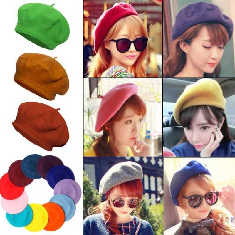 French Berets Autumn Beret Winter Wool Pumpkin hats for women Ladies Female Outdoor Thick Warm Artist Caps Gifts N260919