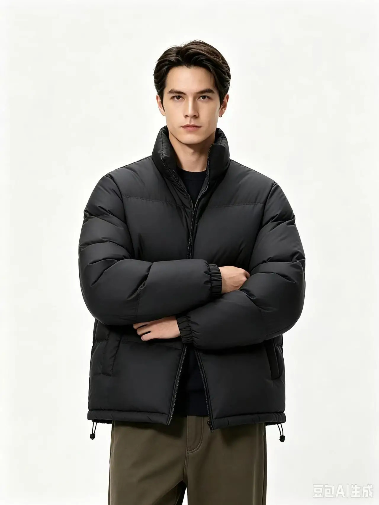 Quality Mens White Duck Down Fluffy Parkas Windproof Thick Warm Heat Lock Fashion Loose Korean Style Stand Collar 260920