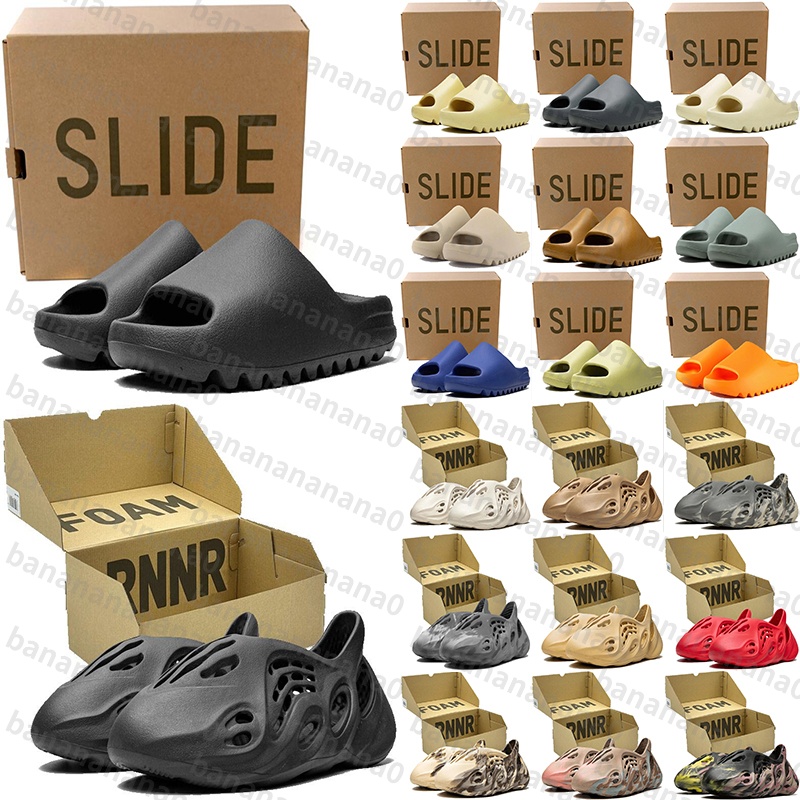 Free Shipping With Box Designer foam runners foamrunners sandals women slides clogs heels slippers sliders claquette shoes for mens d h gate womens
