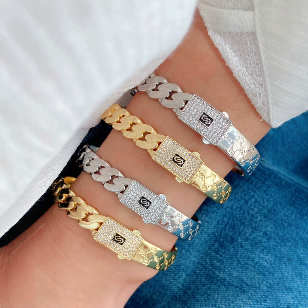 Creative Hip-Hop Personality Fashion Domineering Ring Niche Design Full Diamond Cool Ring Bracelet Unisex