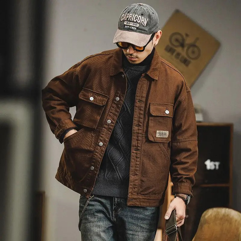 Retro Denim Jacket Men's Autumn Trendy Casual Jacket Men's Trendy French Workwear 260920