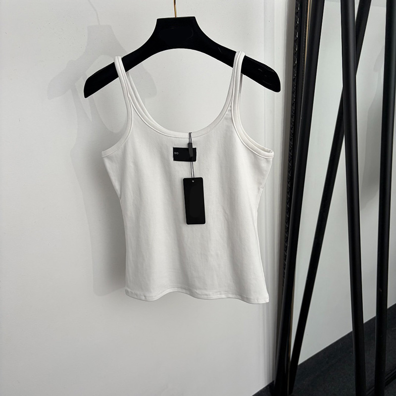 Women Crop Tank Tops Designer Letter Patch U Neck Slim Fit Vest Summer Simple Casual Sleeveless Singlets