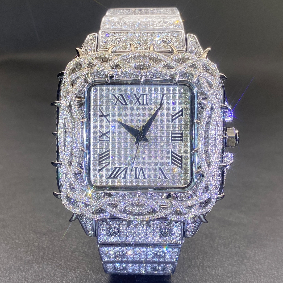 Unisex Designer Watch For Men Woman Fashion Luxury Gold Square Diamond Full Sky Star Male's Clock Watches New Skeleton Flower Quartz Wristwatch