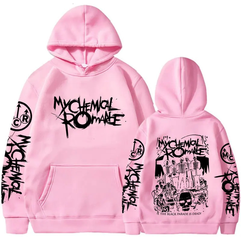 Sudadera con capucha My Chemical Romance con estampado de esqueleto y Calavera, estilo callejero de moda para Halloween, jersey de forro polar suave