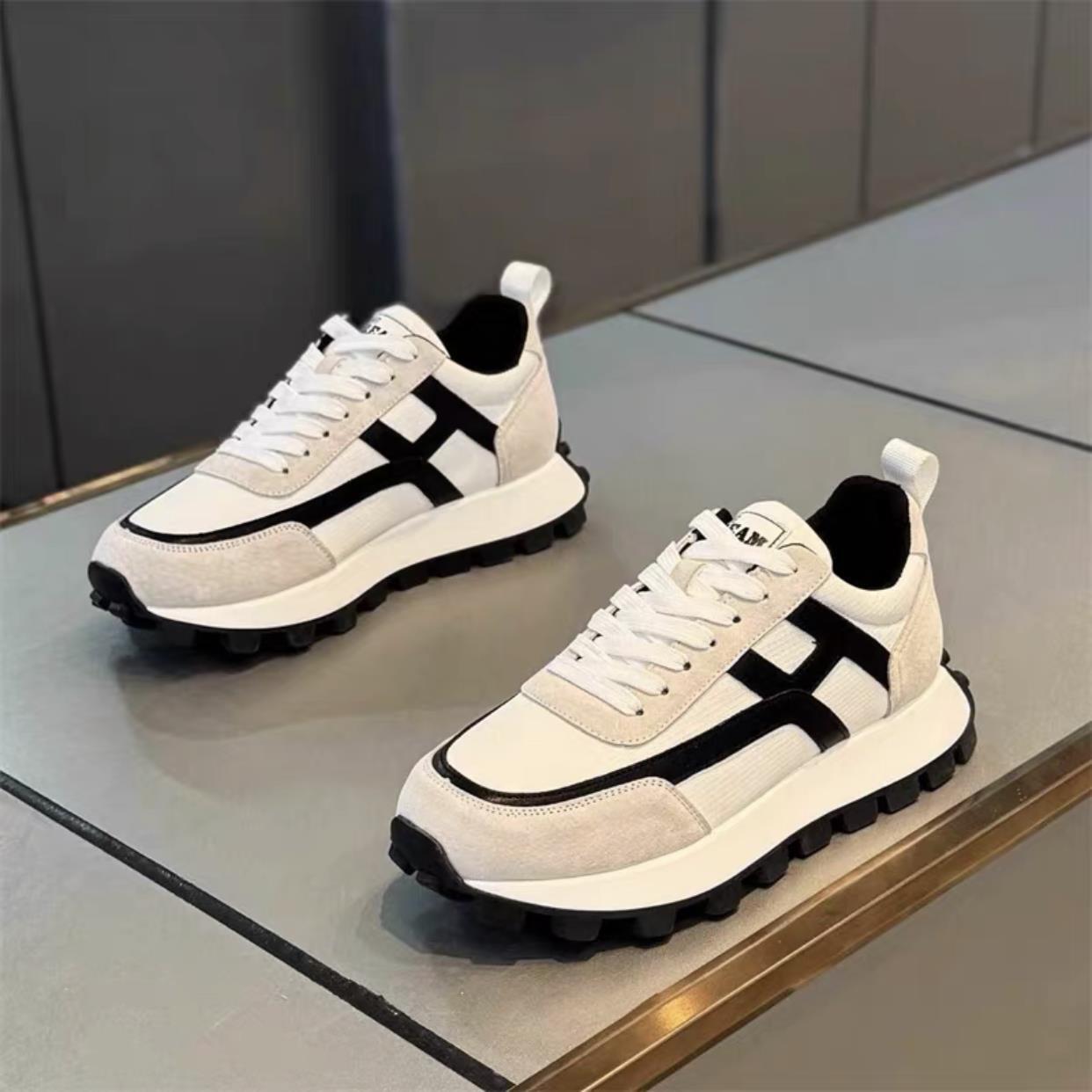 Men's 2024 Autumn New Trend Breathable Solid Designer shoes Color Fashion Lightweight Casual shoes Korean Style Sports Casual Waffle Shoes
