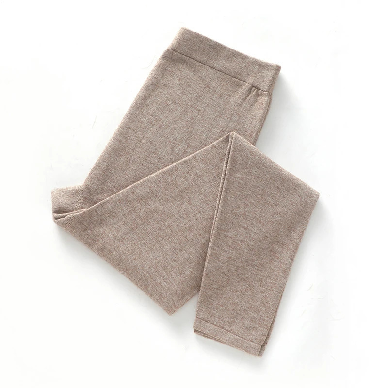 100% Wool Pants Womens Autumn and Winter Knitted Leggings Solid Color Warm Solid Color Wool Leggings Womens Clothes 260920