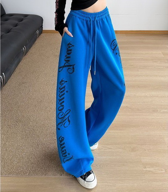 womens pants y2k wide leg sweatpants women hip hop style streetwear baggy sports high waist drawstring casual joggers trousers