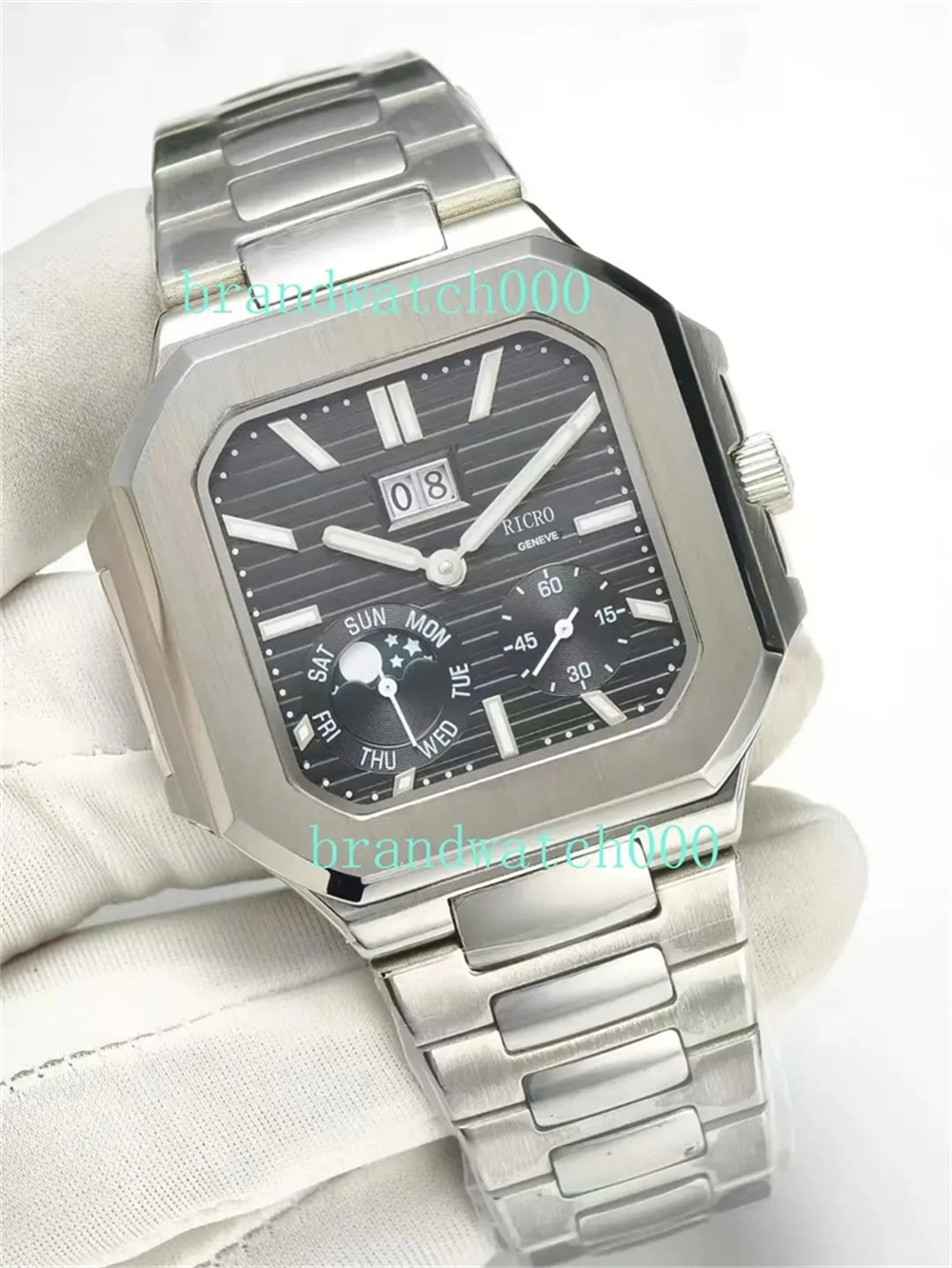 U1 Top AAA Men's luxury watch automatic mechanical movement Perpetual 5822P-001 stainless sapphire Moon Phase designer watches moissanite Mens
