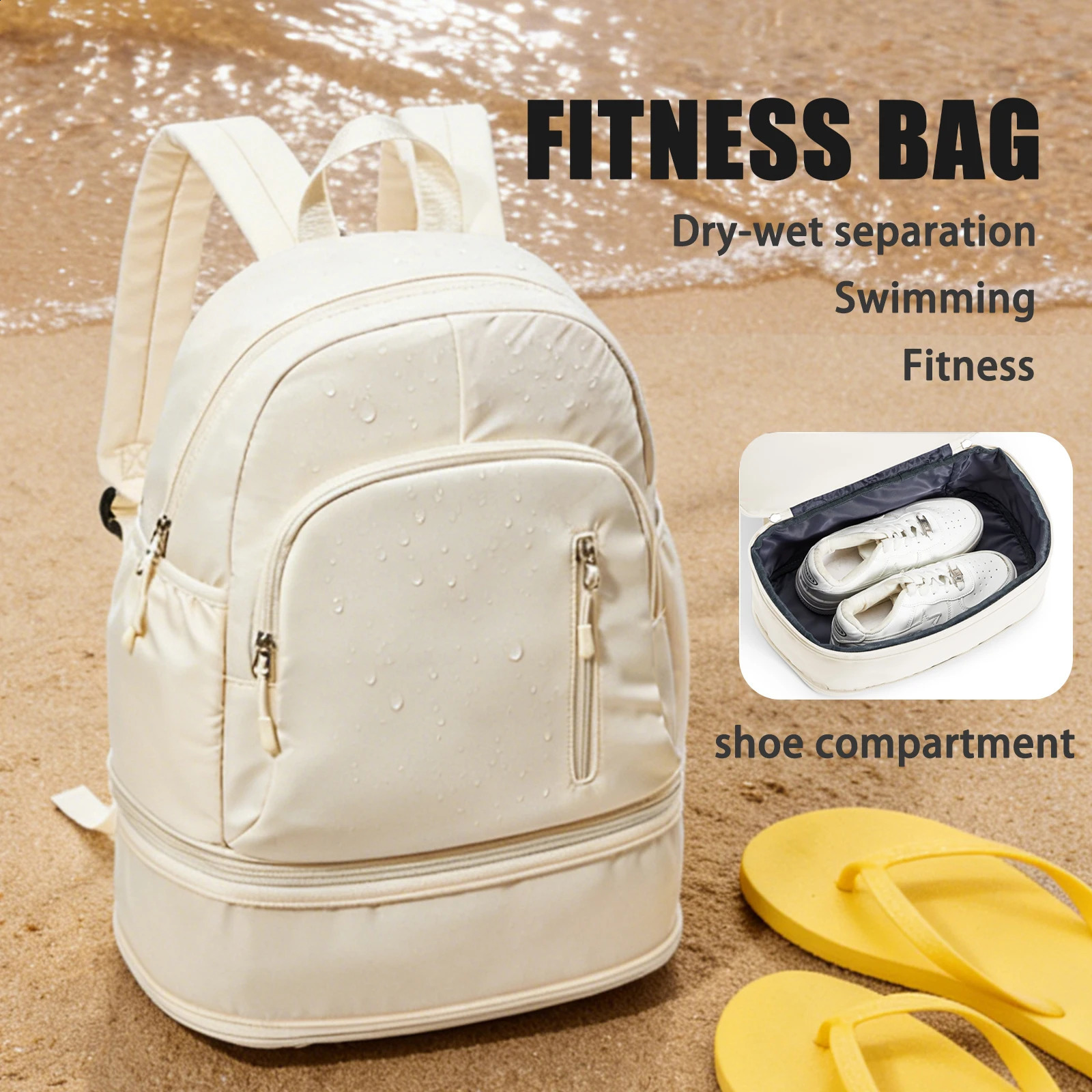 Gym Backpack for Women Waterproof Sports Backpack with Shoe Compartment Casual Travel Backpack Training Bag for Swim Volleyball 260920