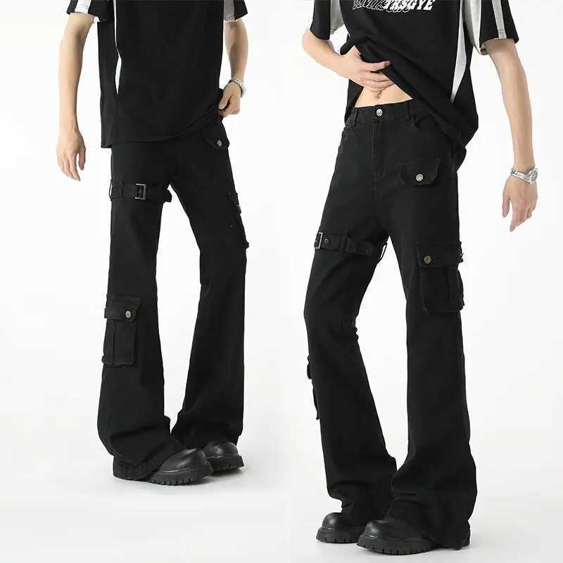 Men's Jeans Spring and Autumn New Fashion American High Street Stretch Bell-Bottom Pants Men's Casual Comfortable Sports High Quality Jean