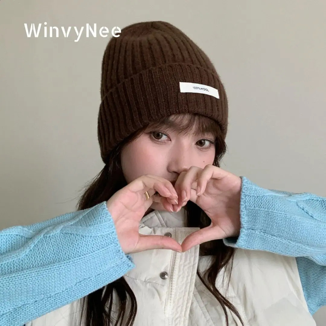WinvyNee Woolen Beanies Women Solid Color Soft Warm Windproof Casual Street Style Winter Outdoor Ladies Hats Handmade I1523033 260918