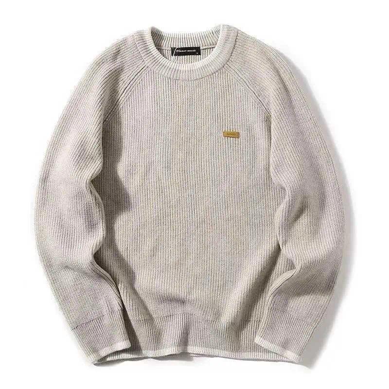 sweaters Fake for two men in winter loose fit plus size fat inside knitted sweater trendy lazy style thick thread jacket