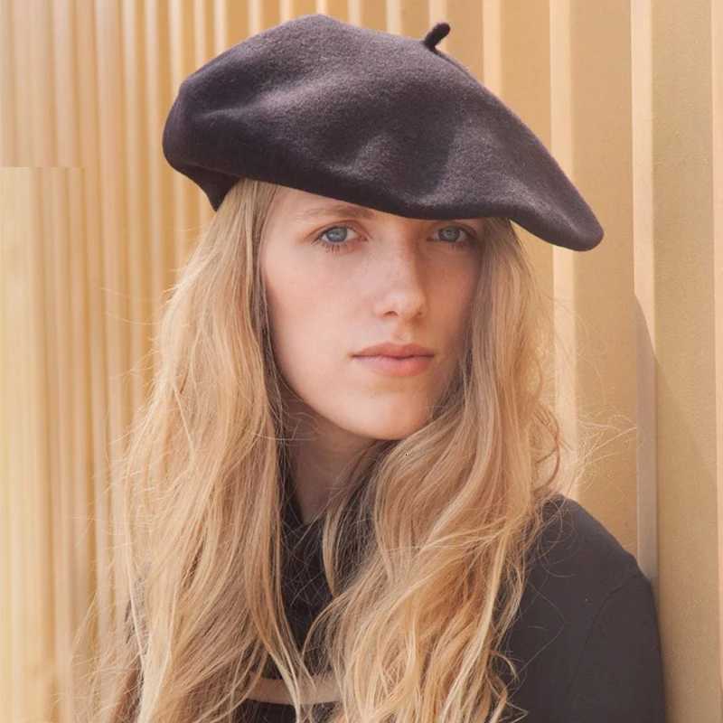 2025 Big Size 60cm Berets L 32cm Beret Women Large Wool Warm Unisex Oversized solid color French Artist Winter Hat Female Painter Cap N260919