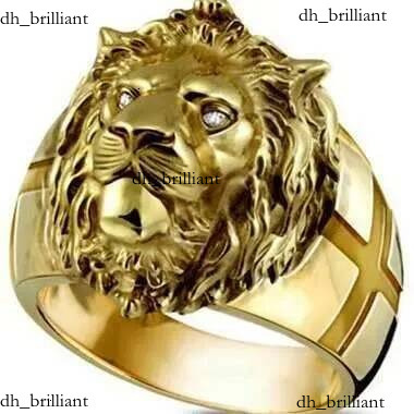 Tête de Lion en or galvanisé, bague croisée de personnalité de Style européen et américain, bijoux pour hommes chauds